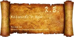 Koloszár Bea névjegykártya